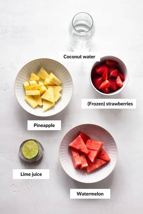 Freeze Watermelon, Smoothie Without Milk, Strawberry Watermelon Smoothie, Strawberry Pineapple Smoothie, Watermelon Smoothie Recipes, Pineapple Smoothie Recipes, Get More Energy, Homemade Nut Butter, Watermelon Smoothie