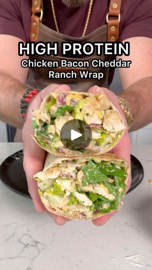 235K views · 12K reactions | Chicken bacon cheddar wrap with a peppercorn parmesan ranch (see below for ranch ingredients)

4 servings 
418 calories 55g protein, 15 fat, 32 carbs 

18oz. Chicken breast 
4 carb balance mission wraps 
6 slices center cut bacon 
6 cups romaine lettuce 
1 bell pepper
3 tbsp chives 

Peppercorn parmesan ranch 
380g nonfat Greek yogurt 
Fat free Fairlife milk 3-4oz.
3 garlic cloves 
Tsp onion powder 
tsp ground peppercorn 
4 garlic cloves )chopped or blended) 
1-2 tbsp chives 
1 tbsp parmesan 

SHRED IN A TASTY WAY (✅145 recipes in bio)

#chickenwrap #salad #ranch #bacon #chicken #chickenrecipes #easyrecipe #trackingmacros #cozy #foodstagram #healthyfood | Kyle Smith | Ravens Rock · Sweet Dreams Tasty Shreds Recipes Kyle Smith, Chicken Bacon Cheddar, Salad Ranch, Fairlife Milk, Parmesan Ranch, Kyle Smith, Bacon Chicken, Nonfat Greek Yogurt, Bacon Cheddar