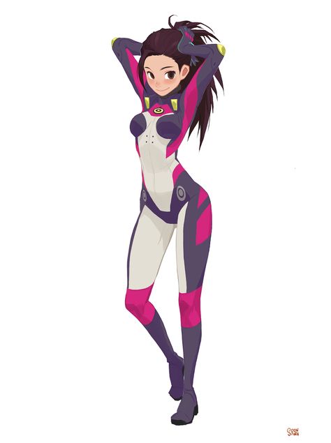 https://www.behance.net/gallery/32431673/NOAH-Project-Ark-Citizen-defense-corps-Risa-Suit- Hong Soonsang, See Tattoo, Arte Pin Up, Character Design Girl, Poses References, Design Girl, Female Character Design, Character Design References, A Cartoon