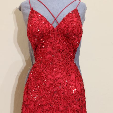 Scala Crisscross Back Short Sequin Dress In Red Size 6. Boutique Closeout Sale These Designer Dresses Have Been Tremendously Marked Down. Priced To Sell. All Sales Are Final. Red Sequin Homecoming Dress, Hoco Red Dresses, Glamorous Red Sequin Homecoming Dress, Red Sparkly Dress Short Tight, Red Embellished Homecoming Dress, Red Sleeveless Sequined Mini Dress, Sequin Dress Short, Red Homecoming Dresses, Criss Cross