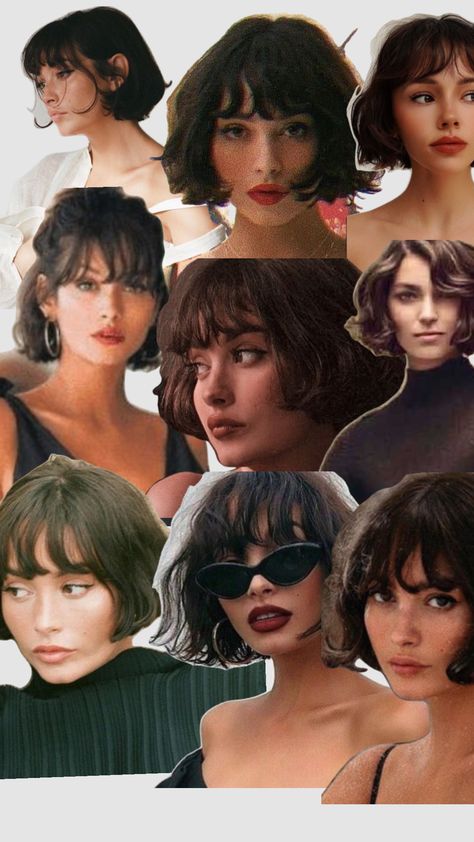 Hair inspo <333 Curly Bobs, Bobbed Hairstyles With Fringe, Chin Length Hair, Hair Advice, Shot Hair Styles, Heart Hair, Fringe Hairstyles, Hair Inspiration Color, Mermaid Hair