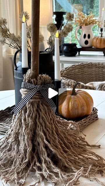 Jennifer Dempsey on Instagram: "Let’s make a plunger broom!  Wait until you see how cute this plunger witch broom turns it with just a plunger and nautical rope from Dollar Tree!  I painted my plunger then pulled apart the nautical rope and kept hot gluing it around until it was covered. I used 7 strains. I then used nautical wire also from DT around the top and added a cute bow.   What do you think? It turned out so cute! Let me know if you plan on making one too! . . #halloweenideas #halloweendiy #halloweencrafts #halloweeninspo #halloween2024 #dollartree #dollartreediy #dollartreecrafts #dollartreehalloween #halloweendecor" Diy Dollar Tree Witches Broom, Plunger Witches Broom Diy, Plunger Broomstick, Dollar Tree Plunger Witch Broom, Dollar Tree Witches Broom, Plunger Witches Broom, Dollar Tree Plunger Crafts, Diy Witch Decor, Diy Witches Broom