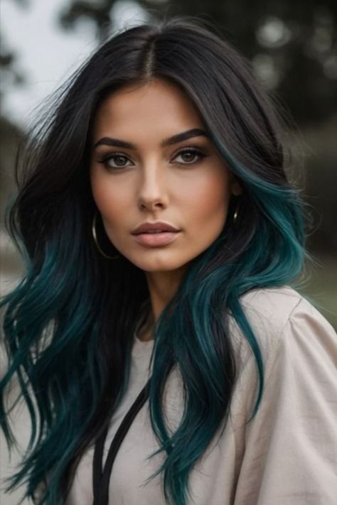 Trending Ombre Hair Color Ideas Exotic Hair Color, Ombre Hair Color Ideas, Peekaboo Hair Colors, Blue Ombre Hair, Peekaboo Hair, Cute Hair Colors, Hair Inspiration Long, Hair Mistakes, Hair Color Streaks