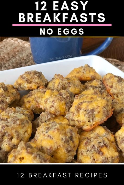 12 Best No Egg Low Carb Breakfasts |  Looking low carb, high fat keto diet recipes to fill you up?  We’re sharing 12 of the Best No Egg Low Carb Breakfasts recipes that won't throw you out of ketosis.  #keto #ketogenic #ketosis  #ketodiet #ketogenicdiet #ketorecipes  #weightloss #breakfast Breakfast No Eggs, Low Carb Breakfasts, Sausage Balls Recipe, Desayuno Keto, Low Carb Dessert, Low Carb Breakfast Recipes, Menu Plan, Keto Foods, Low Carb Gluten Free