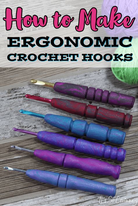 Polymer Clay Crochet Hook Handles How To Make, Diy Clay Crochet Hook Handles, Diy Polymer Clay Crochet Hook Handle, Resin Crochet Hook Diy, Polymer Clay Crochet Hook Handles, Diy Crochet Hook Handle, Polymer Clay Crochet Hooks, Diy Crochet Hook, Aip Meals