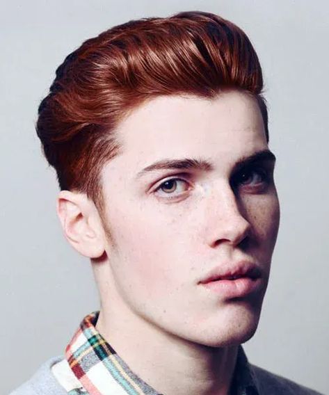 Thick Brushed Back Style with Pomp and Undercut Faces Male, Dark Auburn Hair, Top Hairstyles For Men, Dark Red Hair Color, Red Hair Men, Dyed Hair Men, 2023 Goals, Dark Red Hair, Men Hair Color