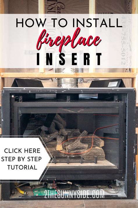 Install Fireplace, Insert Fireplace, Wood Fireplace Inserts, Installing A Fireplace, Wood Burning Insert, Corner Gas Fireplace, Fireplace Redo, Basement Fireplace, Ventless Fireplace