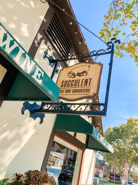 A Day In Solvang: Where To Eat, Sip & Stay • Pink Roses & Blue Skies Hitching Post, Santa Ynez Valley, Sidewalk Cafe, Dining Menu, Roses Blue, Coastal Beach Decor, Coastal Beaches, Beer Garden, Beautiful Hotels