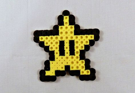 Mario star Perler Bead pattern. Star Perler, Perler Bead Mario, Perler Beads Ideas, Mario Star, Easy Perler Bead Patterns, Pokemon Perler Beads, Bead Crochet Patterns, Beads Designs, Beads Ideas