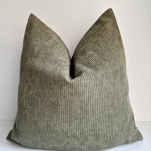 Green Corduroy Pillow, Green And Grey Throw Pillows, Green Euro Sham, Sage Green Cushions, Sage Green Living Room Decor, Sage Pillows, Corduroy Pillow, Green Sofa Living Room, Wren House