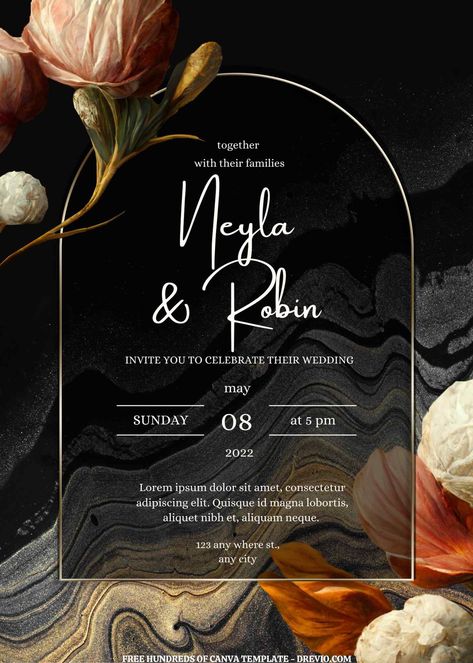 Canva Invitation Ideas, Wedding Invitation Design Ideas, Wedding Invite Design, Elegant Invitation Design, Wedding Poster Design, Wedding Invitations Ideas, Painting Marble, Wedding Invitations Design, Background Canva