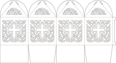 Cajas Silhouette Cameo, Lantern Template, First Communion Decorations, Communion Decorations, Paper Flower Patterns, Wood Craft Patterns, Wrapping Paper Crafts, Idee Cricut, Cardboard Box Crafts