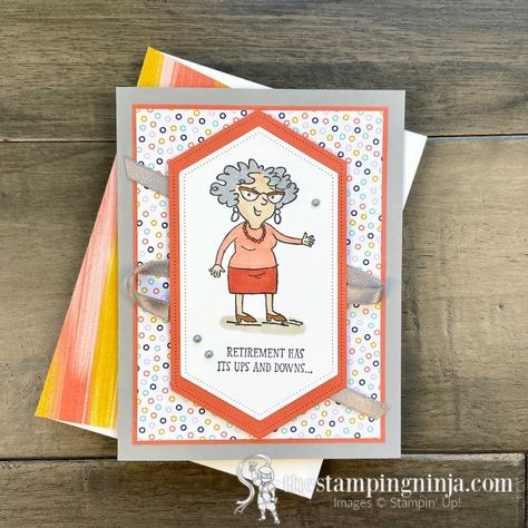 Retirement Card Ideas For Women, Senior Years Su Cards, Stampin Up Senior Years Retirement Cards, Stampinup Retirement Cards, Stampin Up Retirement Card Ideas, Su Retirement Card Ideas, Stampin Up Retirement Cards For Women, Retirement Stampin Up Cards, Retirement Cards Diy