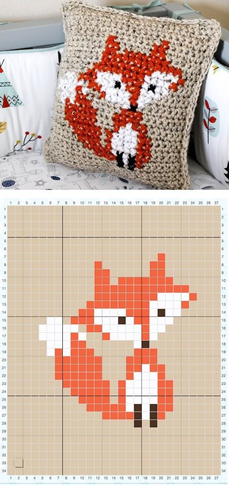 Punto Tapestry en crochet (video) – Crochetisimo Pixel Crochet, Pola Kristik, Crochet Tapestry, Crochet Pillow, Cross Stitch Animals, Simple Cross Stitch, Knitting Charts, Tapestry Crochet, Crochet Home