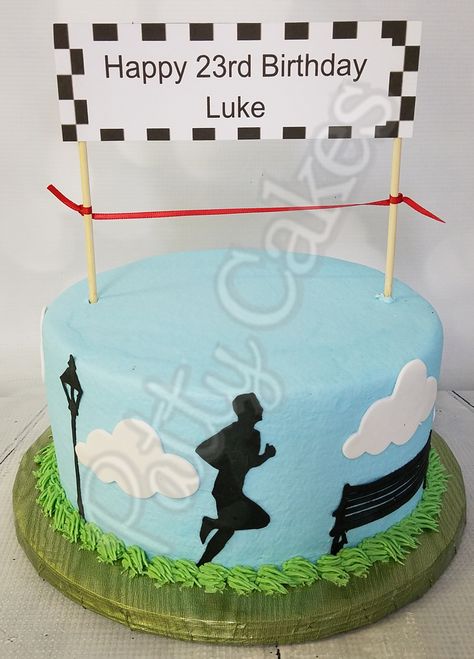 Runner Themed Cake, Running Cakes Runners Birthday, Running Cake, Happy 23rd Birthday, Boys First Birthday Party Ideas, Ocean Party, 23rd Birthday, Different Cakes, Drip Cake