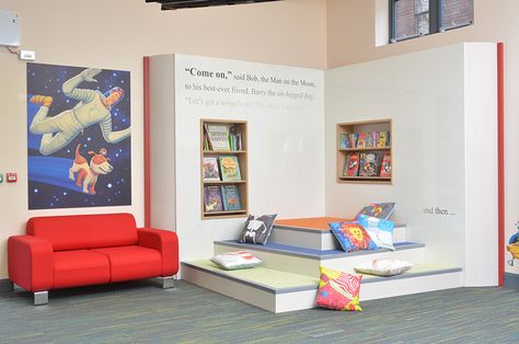 Library Space, School Library Design, Dream Library, Childrens Library, School Interior, Library Furniture, Kids Library, Central Library, Library Decor