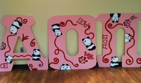 Cute AOII wooden letters Aoii Letters, Alpha Omicron Pi, Wooden Letters, Sorority, Random Stuff