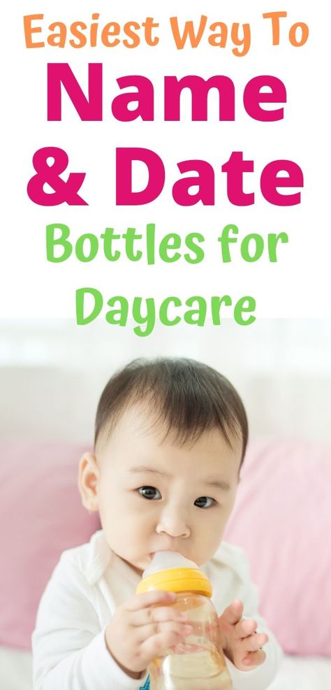 Is your baby's first day of daycare coming up? My #1 daycare tip for parents is to get these baby bottle labels! Read the post to find out which you should use, why, and to get a coupon! Learn how to label bottles for daycare like a pro and make your morning easier! #baby #daycare #babytips #daycaretips Daycare Supply List For Parents, Medication Forms For Daycare, Daycare Essentials Infant, Daycare Bottle Labeling, First Day Of Daycare, Baby Items Must Have, Baby Bottle Labels, Daycare Labels, Bonding Activities