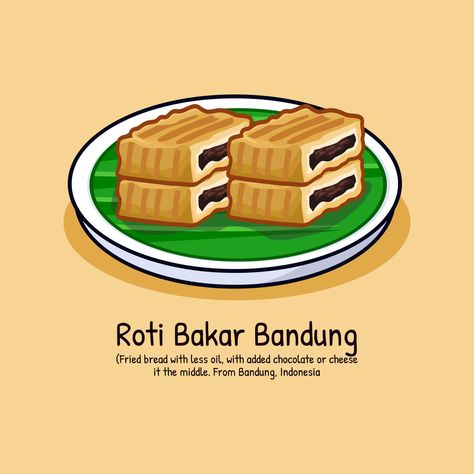 Roti bakar Bandung mean toasted bread with fill chocolate cheese flavour Indonesian snack street food Roti Bakar Bandung, Roti Bakar, Chalkboard Drawings, Toasted Bread, Chocolate Cheese, Cheese Flavor, Media Sosial, Logo Food, Street Food