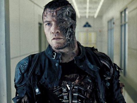 Advanced Infiltration Prototype Marcus Wright - Terminator Salvation, 2009. Terminator Salvation, Terminator 1984, Anton Yelchin, Terminator Movies, John Connor, Sam Worthington, Cyborgs Art, Android Robot, Arte Robot