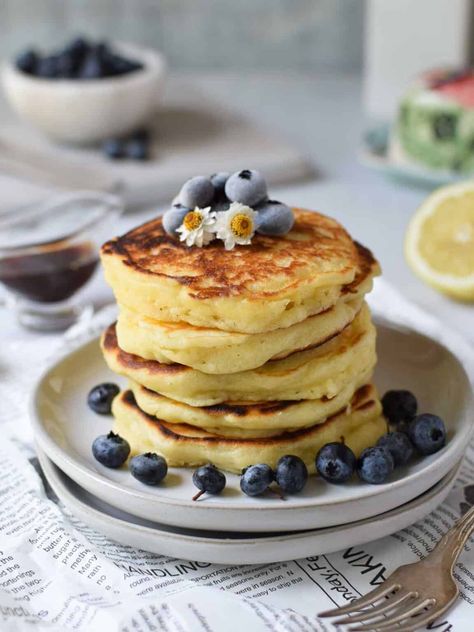 Lemon Mascarpone Pancakes, Mascarpone Breakfast Recipes, Mascarpone Cheese Recipes, Mascarpone Breakfast, Recipes With Mascarpone, Marscapone Recipes, Mascarpone Pancakes, Lemon Marscapone, Nutrition Inspiration