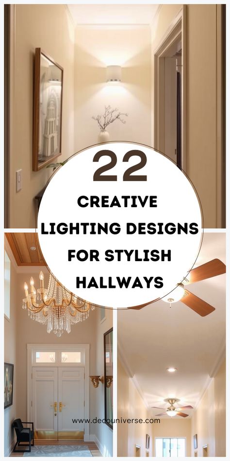 Need new lighting ideas? These 22 hallway lighting solutions will elevate your space while keeping it practical. Tray Ceiling Lighting Ideas, Tray Ceiling Lighting, Modern Hallway Lighting, Mid Century Modern Hallway, Hallway Lighting Ideas, Stair Lights Indoor, Hallway Decoration, Hall Lamps, Stair Lights