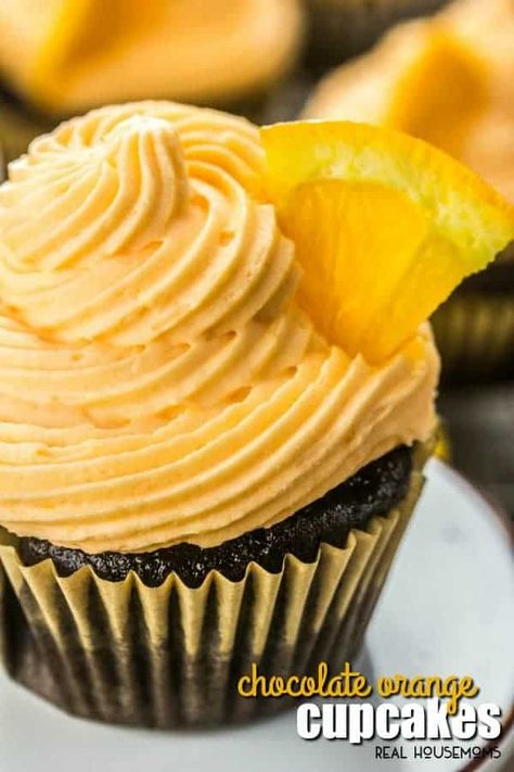 Chocolate Orange Cupcakes, Orange Cupcakes, Orange Frosting, Orange Chocolate, Dessert Cupcakes, Chocolate Orange, Easy Chocolate, Frosting Recipes, Homemade Chocolate