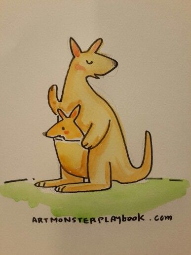 kangaroo Kangaroo Drawing, Biology Projects, Drawing Realistic, Australian Wildlife, Love Drawings, Wildlife Art, Pluto The Dog, Kangaroo, Cute Drawings