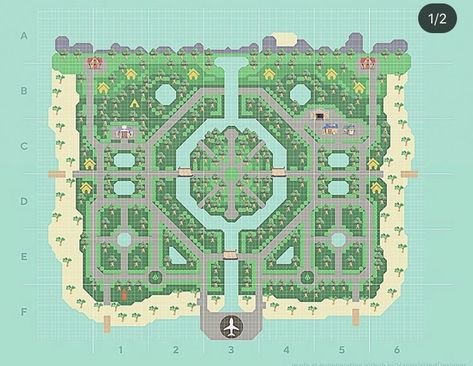 #animalcrossing #acnh #animalcrossingnewhorizons Acnh Simple Map Layout, Acnh City Map Layout, Acnh Island Map Layout Ideas Simple, Acnh Symmetrical Island, Acnh Island Map Layout Ideas City, Acnh Citycore Map, Acnh Citycore Map Layout, Acnh Map Layouts, Acnh Map Design Ideas