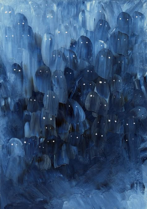 Blue Aesthetic Dark, Simple Acrylic Paintings, Blue Painting, A Background, Blue Art, Blue Aesthetic, A Pattern, Dark Aesthetic, Shades Of Blue