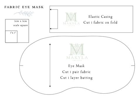 Makyla Creates Eye Mask Pattern.pdf Sewing Eye Mask, Eye Mask Sewing Pattern, Mask Sewing Pattern Free, Eye Mask Pattern, Sewing Pattern Free, Mask Pattern, Sewing Stuffed Animals, Pattern Free, Stuffed Animals