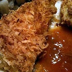 Coconut Tilapia with Apricot Dipping Sauce Recipe | Allrecipes Coconut Tilapia, Apricot Dipping Sauce, Lemon Tilapia, Coconut Fish, Crusted Tilapia, Apricot Recipes, Dipping Sauces Recipes, Tilapia Recipes, Fish Dinner