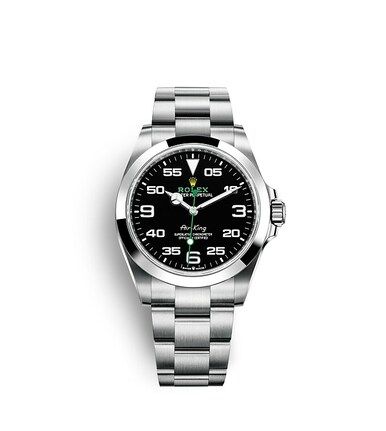 Discover the Rolex Air-King watch in Oystersteel and Dark dial at Razny Jewelers, official Rolex retailer. Ref: m126900-0001 Air King, New Rolex, Rolex Air King, Rolex Men, Rolex Models, Rolex Oyster Perpetual, Design District, Rolex Oyster, Classic Watches