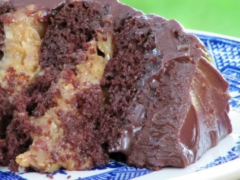 Inside Out German Chocolate Cake Germany Chocolate, German Chocolate Bundt Cake, Inside Out Cake, Pastries Desserts, Cakes Pastries, Chocolate Bundt, Happy Husband, Chocolate Bundt Cake, Pound Cakes