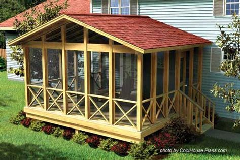 Screen porch idea not sure about look of pressure treated... Screened In Porch Plans, Porch Building, Screen Porch Kits, Screened In Porch Diy, Porch Kits, Screened Porch Designs, Enclosed Porch, Screened Porches, Screened In Deck