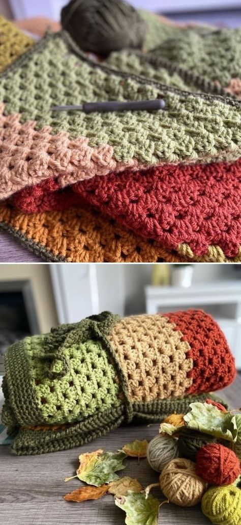 Woodland Crochet Blankets Patterns – 1001 Patterns Fall Crochet Patterns Free, Fall Crochet Patterns, Crochet Afgans, Crochet Blanket Afghan, Crochet Throw Blanket, Crochet Quilt, Crochet Fall, Crochet Patterns Free Blanket, Haken Baby