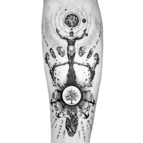 Tattoos Nobody Has, Spiritual Sleeve Tattoo Men, Spiritual Leg Sleeve Tattoo, Mindset Tattoo Ideas Men, Mr Nobody Tattoo, Life Path Tattoo, Right Place Right Time Tattoo, Tattoo Inspiration Men Forearm, Time Is Limited Tattoos