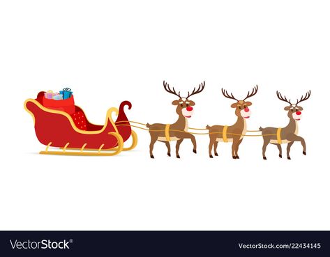 Reindeer Cartoon, Santa Claus Sleigh, Christmas Bulletin Boards, Santa Claus Vector, Christmas Bulletin, Reindeer And Sleigh, Vector Cartoon, Santa Claus Christmas, Santa Sleigh