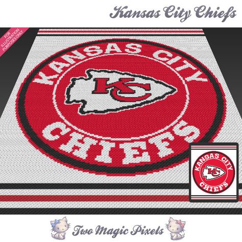 Kansas City Chiefs c2c graph crochet pattern; instant PDF download; bed blanket, corner to corner, afghan, graphghan, cross stitch, pixel by TwoMagicPixels, $5.69 USD Magic Pixels, Two Magic Pixels, C2c Graph, Sc Crochet, Graph Patterns, Crochet Graph, Graph Crochet, Graph Design, C2c Crochet