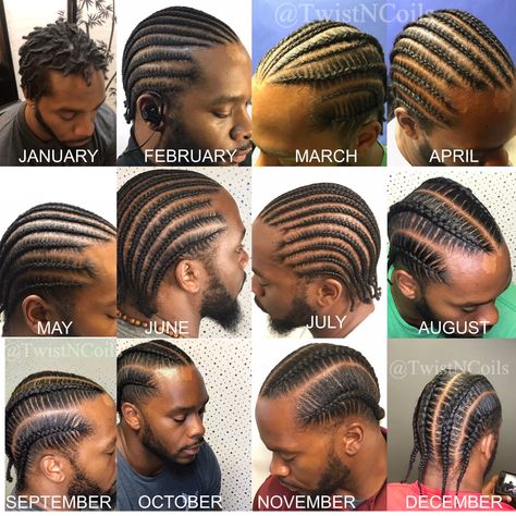 We have been documenting his hair growth journey! #manbraids #menshairstyles #boxbraids #braids #cornrows #naturalhairjourney #naturalhairstyles Canerow Hairstyles For Men, Corn Rolls For Men, Cornrow Styles For Men With Short Hair, Temp Fade Cornrows, Male Cornrow Styles For Men Short Hair, Feed In Braids Men, Mens 4 Cornrows, Cornrows 4c Hair Men, Simple Cornrow Hairstyles For Men