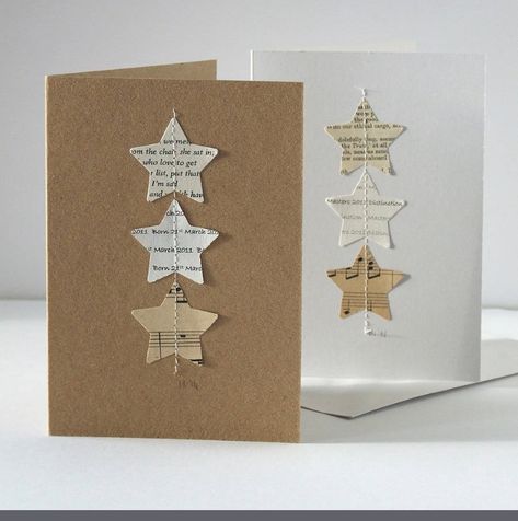 Simple Christmas Cards, New Jobs, New Babies, Christmas Card Art, Homemade Christmas Cards, Exam Results, Christmas Card Crafts, Paper Stars, Diy Christmas Cards