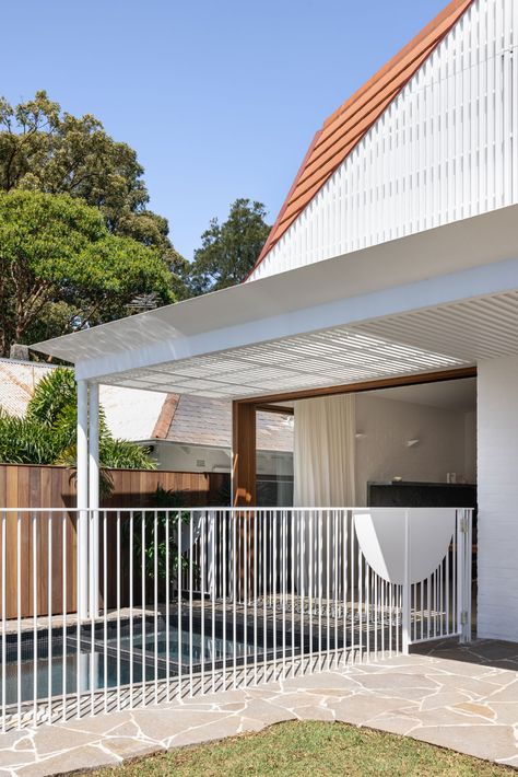 Paddington House II by Tribe Studio Architects - Project Feature - The Local Project - The Local Project White Metal Pool Fence, White Pool Fence, Paddington House, Garden Pools, Australian Beach House, Metal Pool, White Pool, Outside Pool, Duplex Design