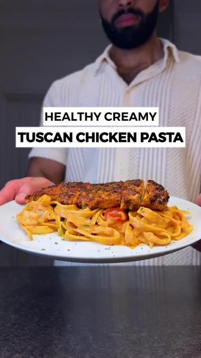 High Protein Tuscan Chicken Pasta, Creamy Tuscan Chicken Pasta, Creamy Tuscan Chicken, Tuscan Chicken Pasta, Healthy High Protein Meals, Tuscan Chicken, Delicious Pasta, Chilli Flakes, Easy Pasta Recipes