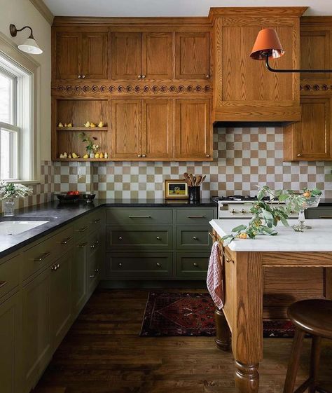 Charmed by Checkers - a subtle addition or a bold color add the perfect bit of personality to any kitchen✨ Obsessed with the use of these checkered tiles . . . . . . . . . . . Designs By: @studiodaydesign & @pinterestuk #sdinteriordesigner #california #californiadesigner #sandiegointeriordesigner #sdcontractors #maketimefordesign #makehomeyours #myhomevibe #whiteandwood #realhomesofinstagram #currentdesignsituation #houseandhome #archdaily #californialiving #finditstyle #interiordesign #desi... Checkerboard Backsplash Kitchen, Checkerboard Splashback, Checkered Kitchen Backsplash, Checker Tile Kitchen, Checkered Tile Backsplash, Checkered Tile Kitchen, Checkered Backsplash, Checker Tile, Tile Floor Kitchen