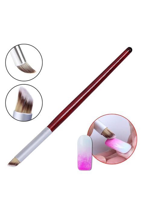 Ombre Brush For Nail Art, Ombre Brush Nails, Gel Nails Gradient, Tools For Nail Art, Flame Nail Art, Brush Nail Art, Nails Gradient, Sponge Nails, Acrylic Application