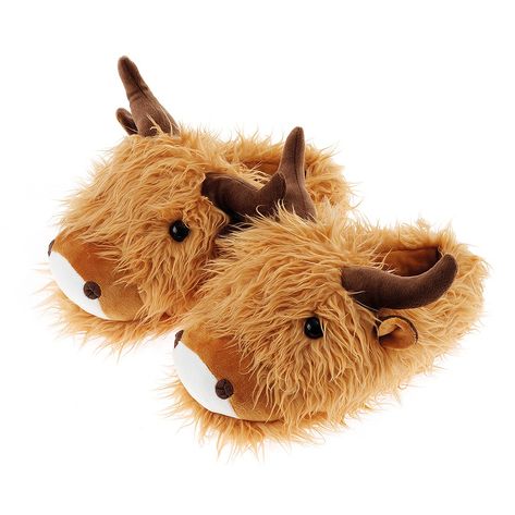 I NEED THESEEE Cow Eyes, Cow Slippers, Scottish Highland Cow, Animal Slippers, Highland Cattle, Cute Slippers, Fun Treats, Scottish Highlands, Unusual Gifts