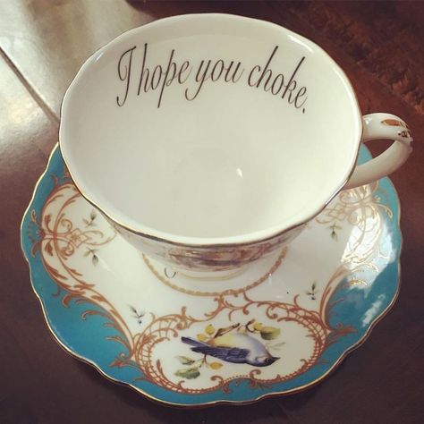 Serve Some Tea To Your Enemies In These Hilariously Offensive Tea Cups Keramik Design, My Cup Of Tea, Shabby Vintage, Tea Cup Set, Bubble Tea, High Tea, Cups And Mugs, Tea Cup Saucer, Bored Panda