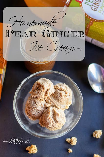 A simple recipe for Homemade Pear Ginger Ice Cream that truly highlight the flavors of the season! #ad #FlavorsOfFall @GiantEagle www.thekitchenwife.net Pear Ice Cream, Ginger Ice Cream, Ice Cream Smoothie, Pear Ginger, Vegan Ice Cream Recipe, Dairy Free Ice Cream, Homemade Popsicles, Homemade Ice Cream Recipes, Ice Cream Treats