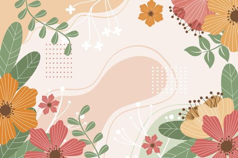 Dance Background Aesthetic, Wallpaper Powerpoint, Floral Print Background, Background With Flowers, Free Vector Backgrounds, Wallpaper Macbook, Spring Background, Spring Wallpaper, Hand Drawn Flowers