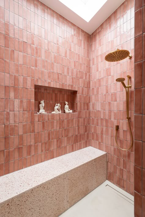 HOOG.design – Exclusive living inspirationMediterranean interior - Pink Tile Bathroom, Bedroom Aesthetic Cozy, Mediterranean Interior, Timeless Interior, House Loft, Ibiza Style, Pink Tiles, Bathroom Tile Designs, Master Decor